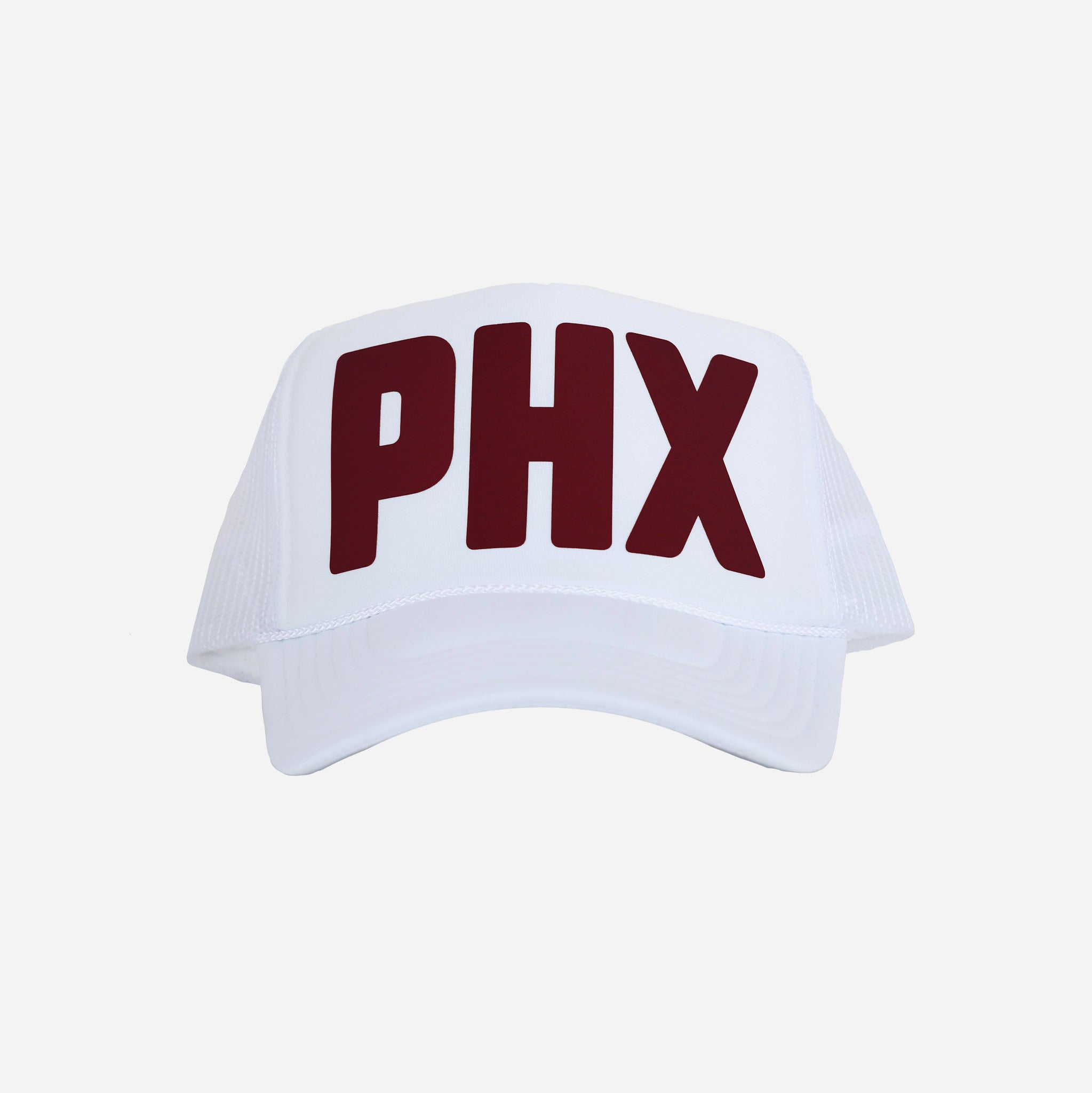 PHX Trucker Hat (White + Maroon)