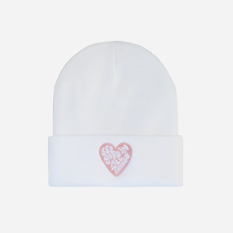 See Good In All Things Beanie (White)