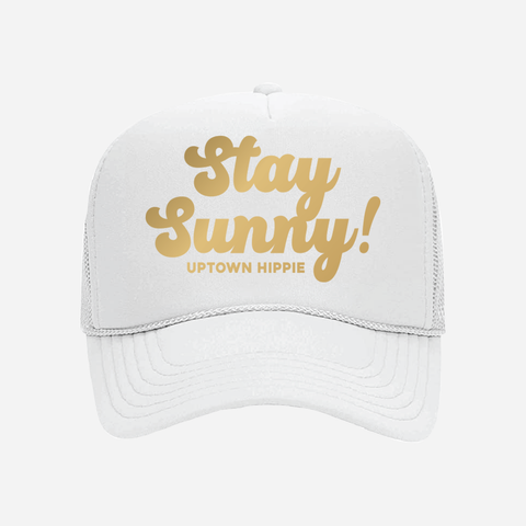 Stay Sunny Trucker Hat (White)