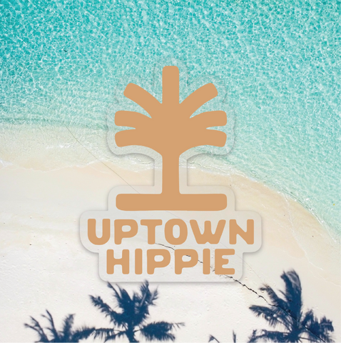 Uptown Hippie Logo Sticker (Clear)